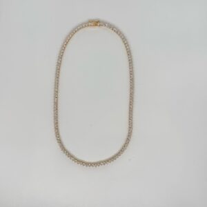 Riviera Necklace in Crystal Zirconia 18k Gold Plated.