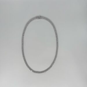 Riviera Necklace with zirconia in white rhodium .